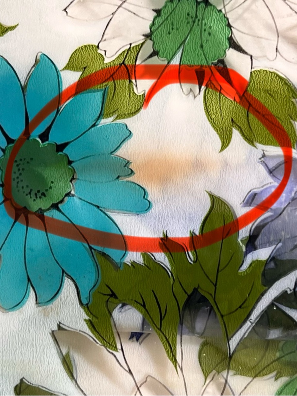 Groovy Vintage Clear Vinyl Retro Blue Green Floral Daisy Tote Bag 60s 70s - Picture 8 of 16